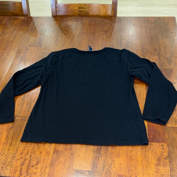 Karen Scott Black Christmas Tree Holiday Long  Shirt with Gem Tree - Picture 5 of 6